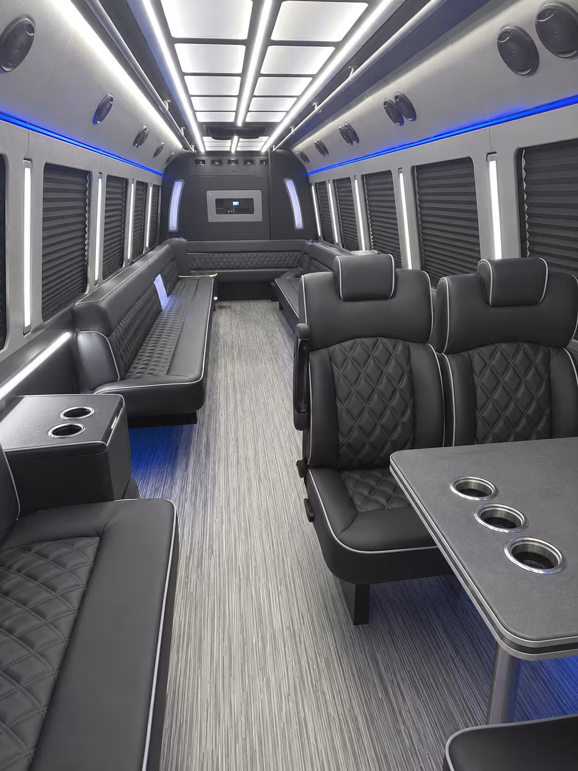 broken arrow 25 passenger party bus inside