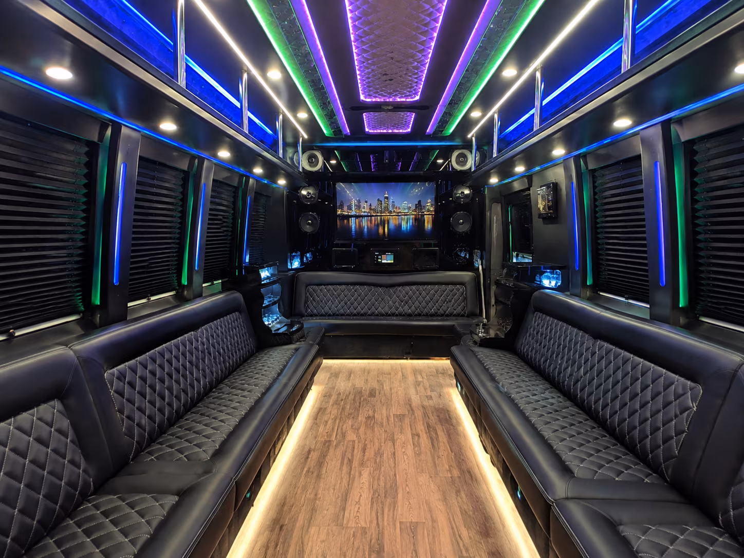 broken arrow 25 passenger party bus interior