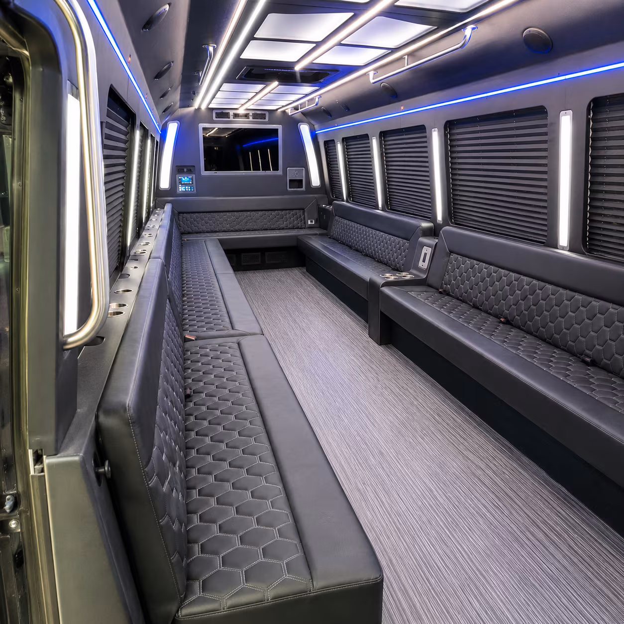 broken arrow 40 passenger party bus interior