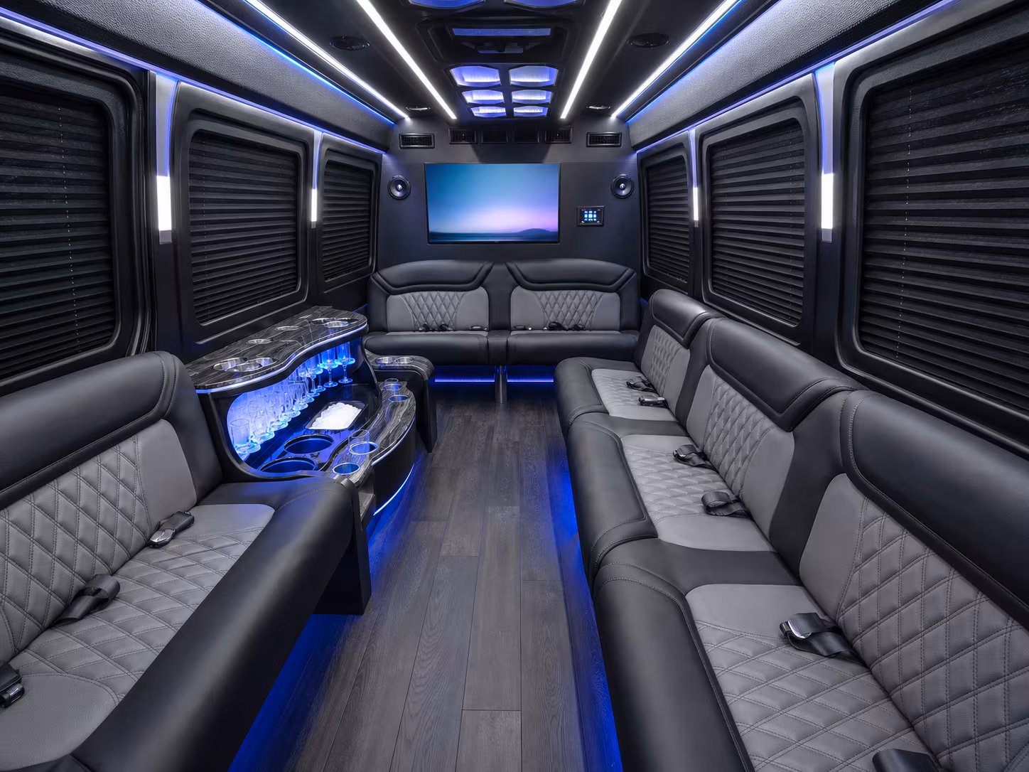 broken arrow 50 passenger party bus interior