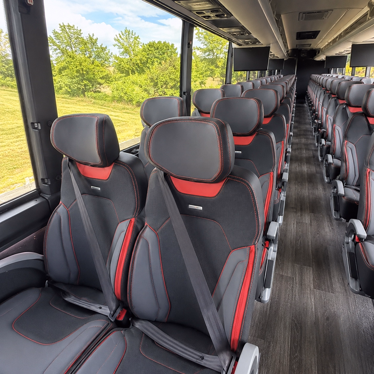 broken arrow charter bus rental interior